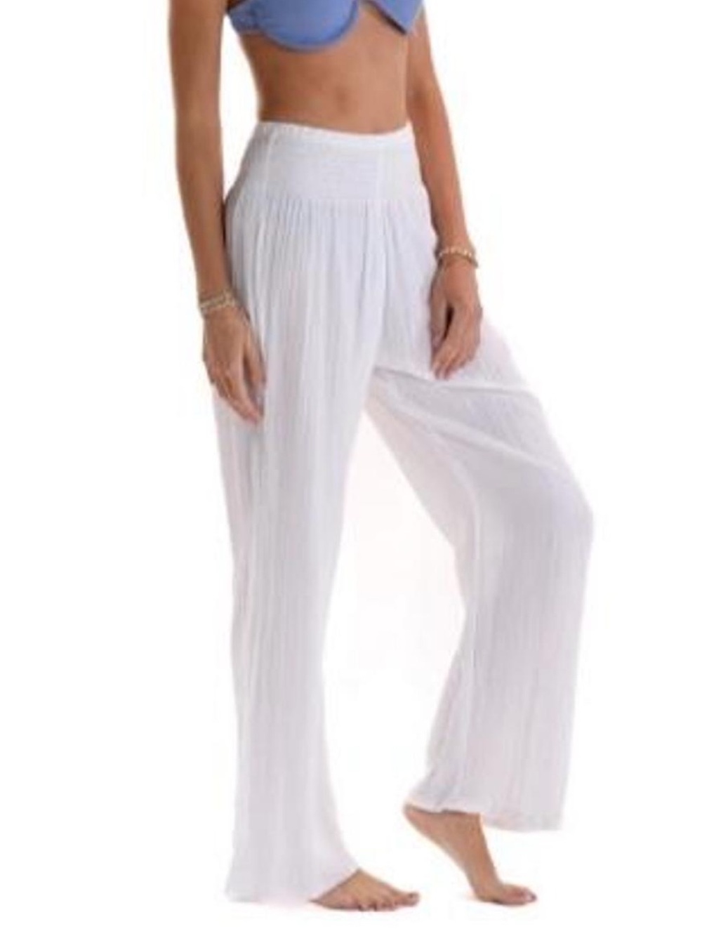 White NWT 100% cotton pants Lotus and Luna Size Large
